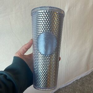 Silvery clear Starbucks tumbler
